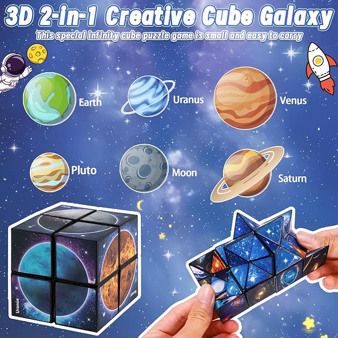Neuro Cube™ – Space Infinity Fidget Cube for Focus, Travel & Play