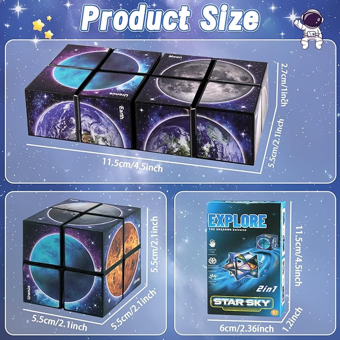 Neuro Cube™ – Space Infinity Fidget Cube for Focus, Travel & Play